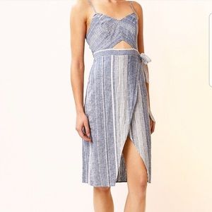 Express striped dress with cutout and back zip